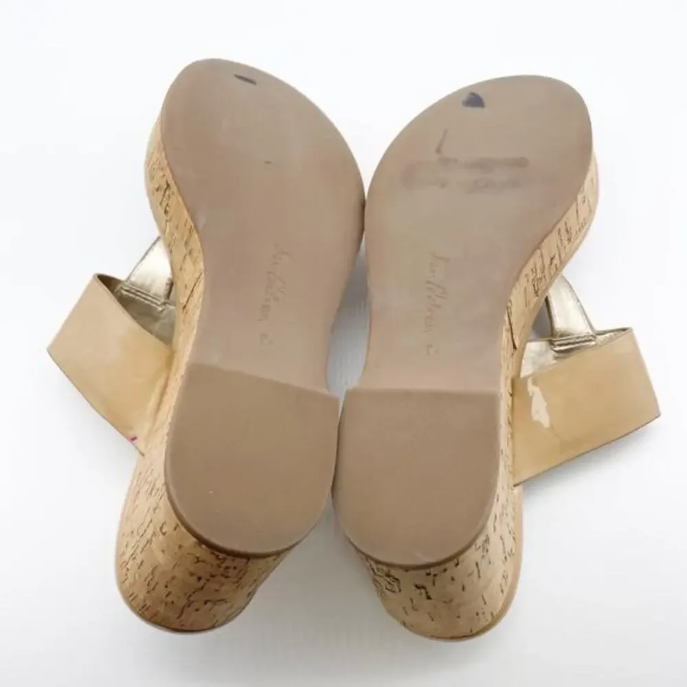 Sam Edelman‎ Women's Yardlie Emblem Platform Wedge Sandals Beige Size 8.5M